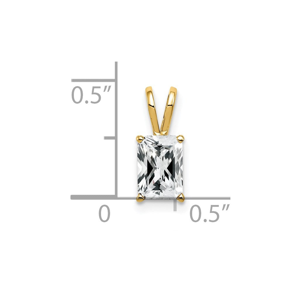 14k 7x5mm Emerald Cut Cubic Zirconia pendant