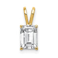 14k 7x5mm Emerald Cut Cubic Zirconia pendant