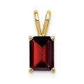 14k 7x5mm Emerald Cut Garnet pendant