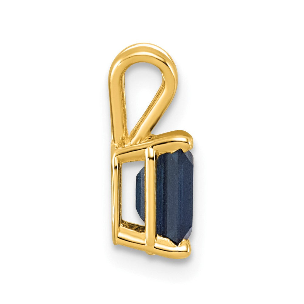 14k 7x5mm Emerald Cut Sapphire pendant