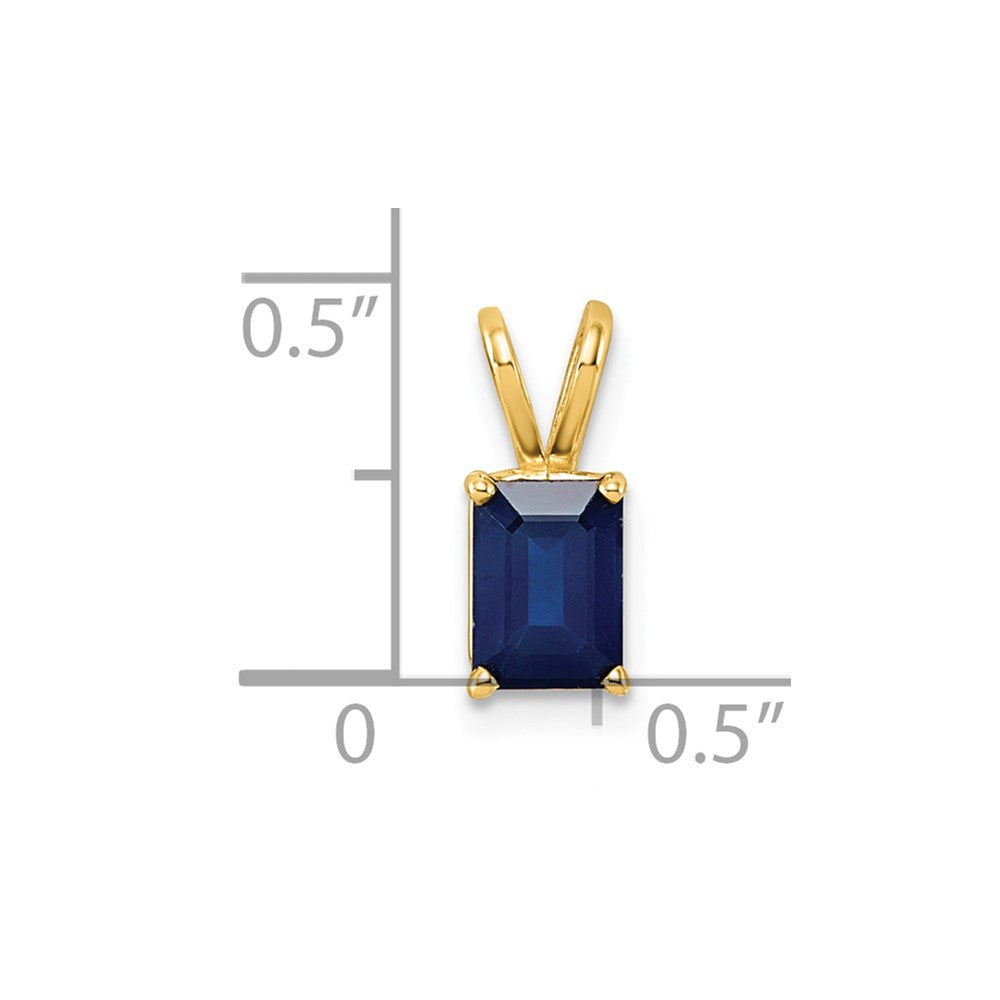 14k 7x5mm Emerald Cut Sapphire pendant