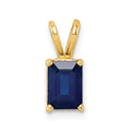 14k 7x5mm Emerald Cut Sapphire pendant