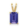 14k 7x5mm Emerald Cut Tanzanite pendant
