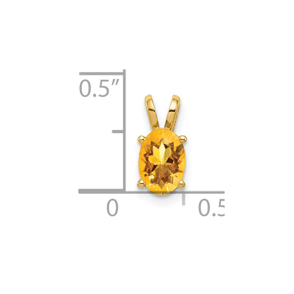 14k 7x5mm Oval Citrine pendant