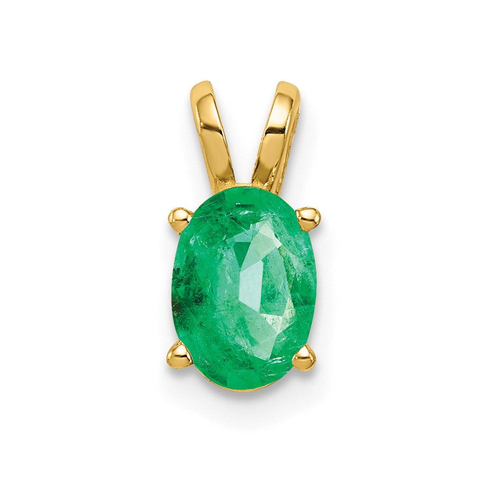 14k 7x5mm Oval Emerald pendant