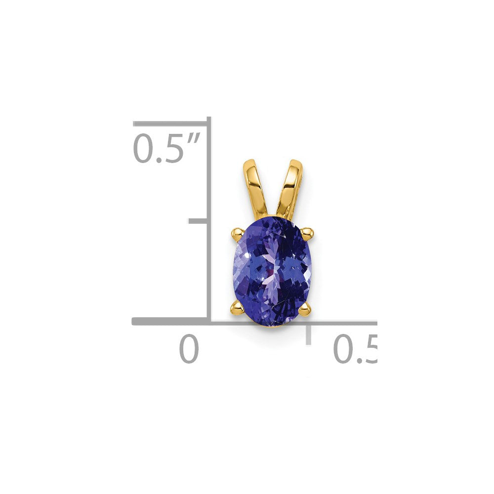 14k 7x5mm Oval Tanzanite pendant