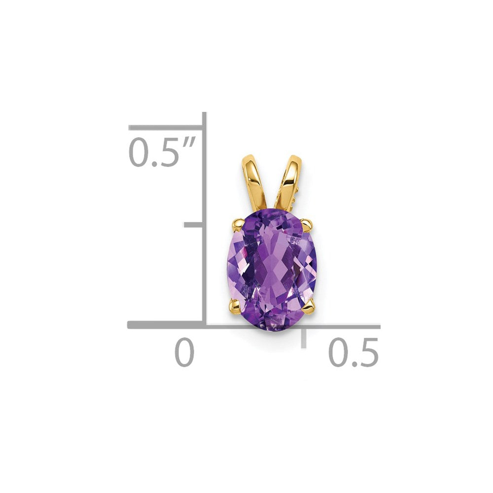 14k 8x6mm Oval Amethyst pendant