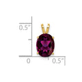 14k 9x7mm Oval Rhodolite Garnet pendant