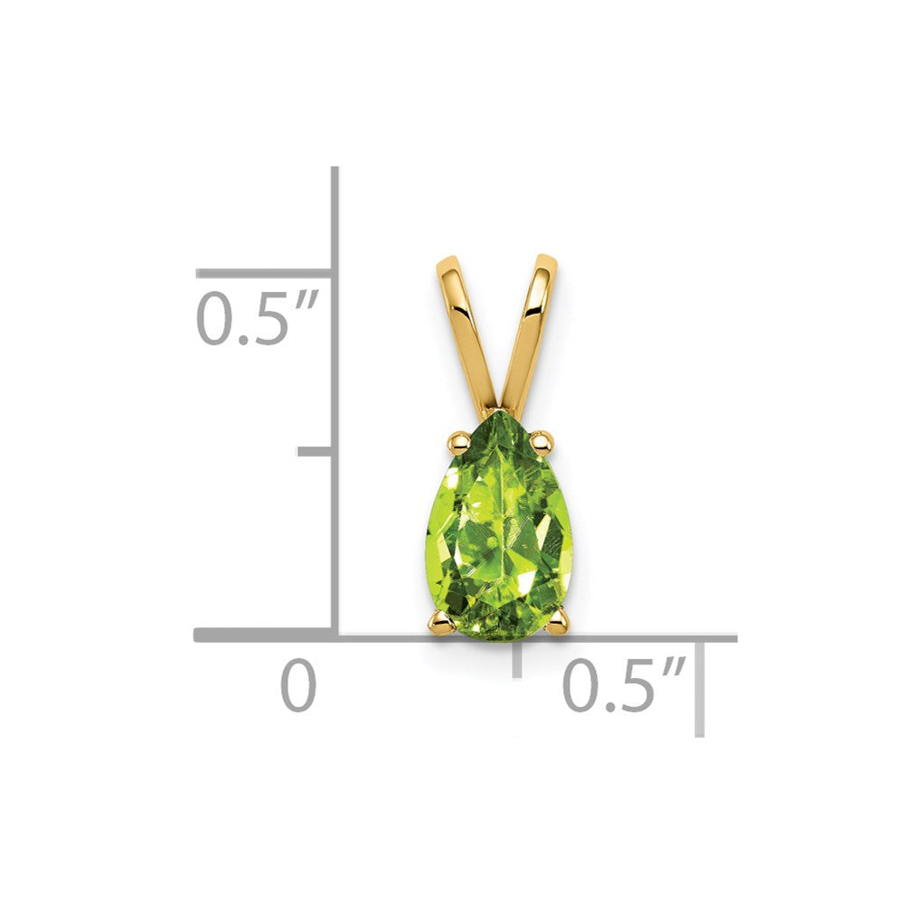 14k 8x5mm Pear Peridot pendant