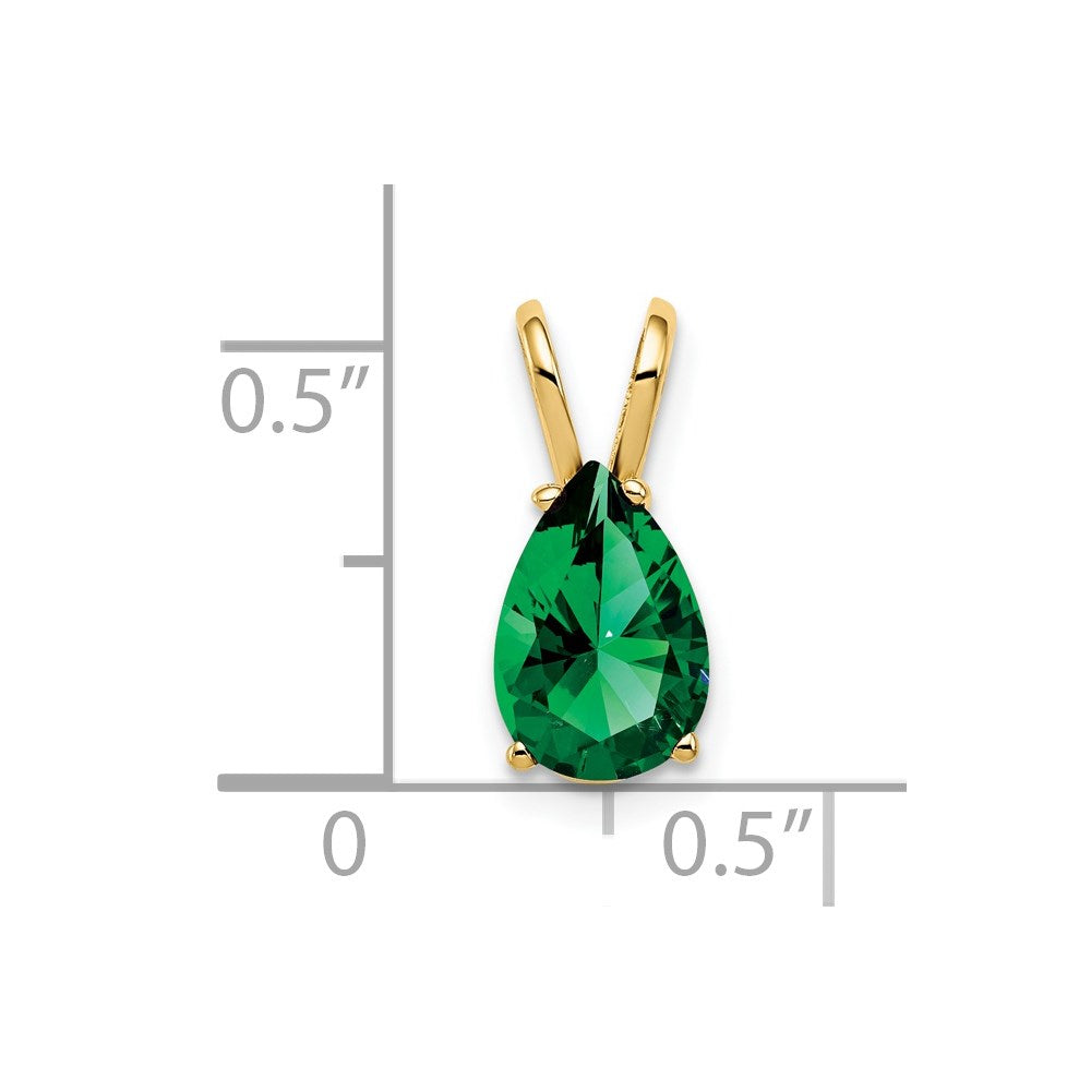 14k 9x6mm Pear Mount St. Helens pendant