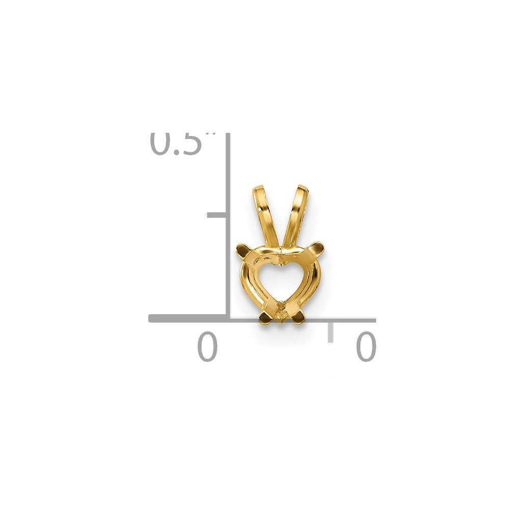 14k 5mm Heart Pendant Mounting