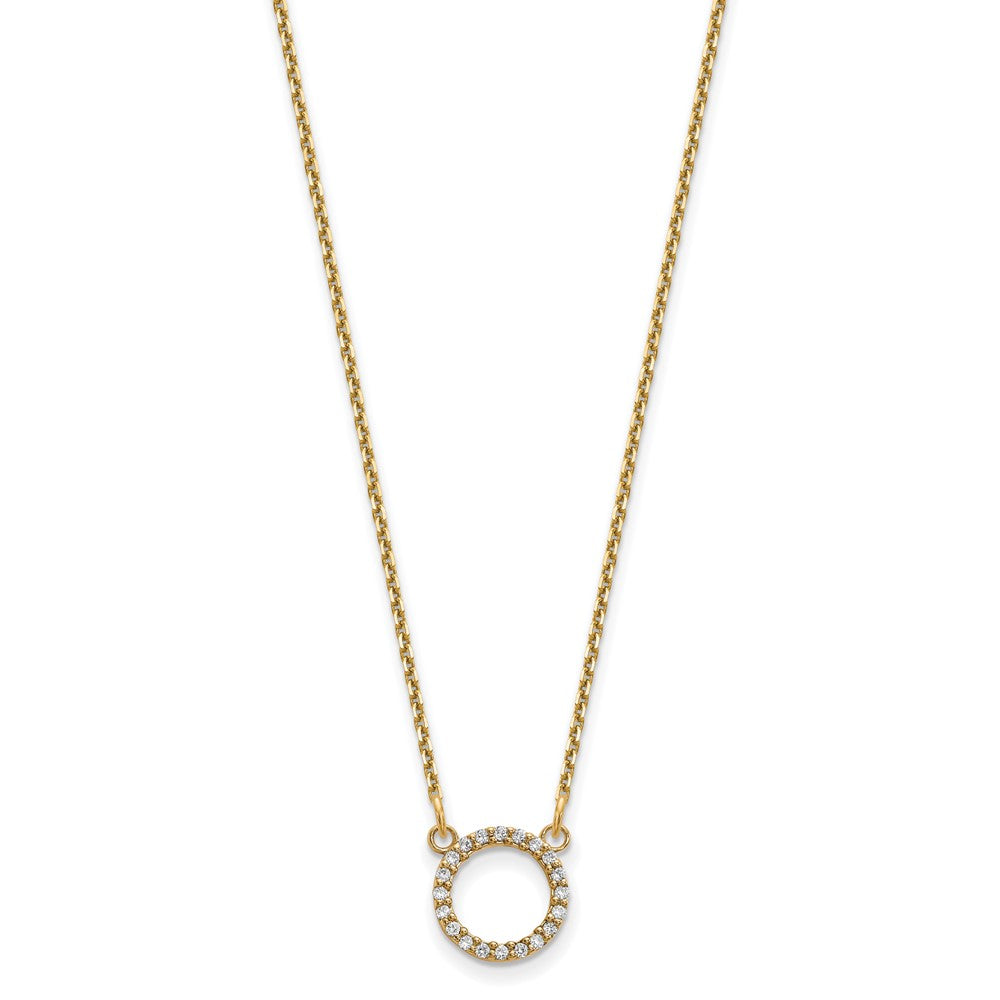 14k Diamond Open Circle Necklace