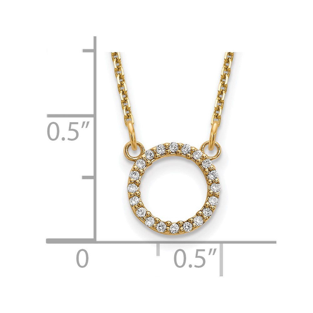 14k Diamond Open Circle Necklace