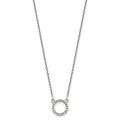 14k White Gold Diamond Open Circle Necklace