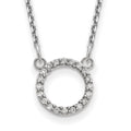 14k White Gold Diamond Open Circle Necklace