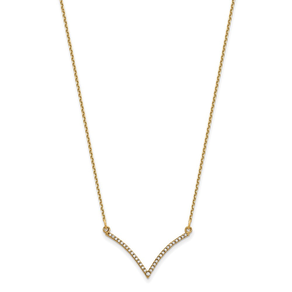 14ky Diamond V Necklace
