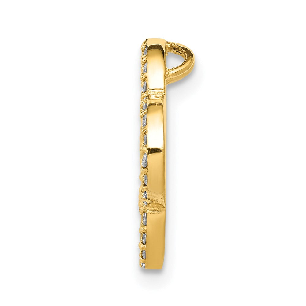 14k Small Diamond Quatrefoil Design Pendant