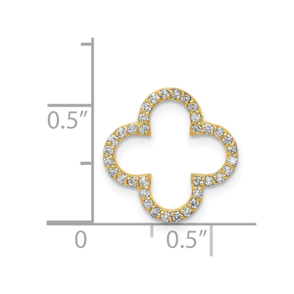 14k Small Diamond Quatrefoil Design Pendant