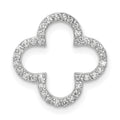 14k White Gold Small Diamond Quatrefoil Design Pendant