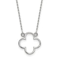 14k White Gold Small necklace Quatrefoil Design