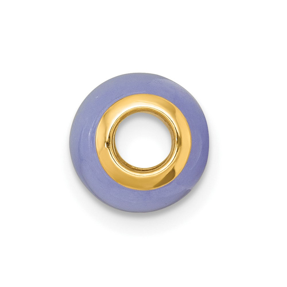 14K Polished Lavender Jade Oval Bead Slide Pendant