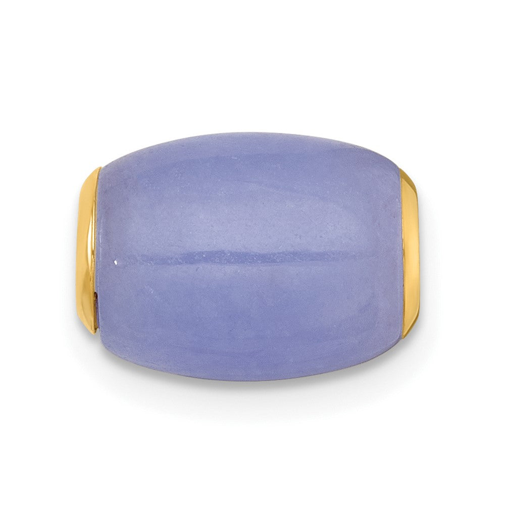 14K Polished Lavender Jade Oval Bead Slide Pendant