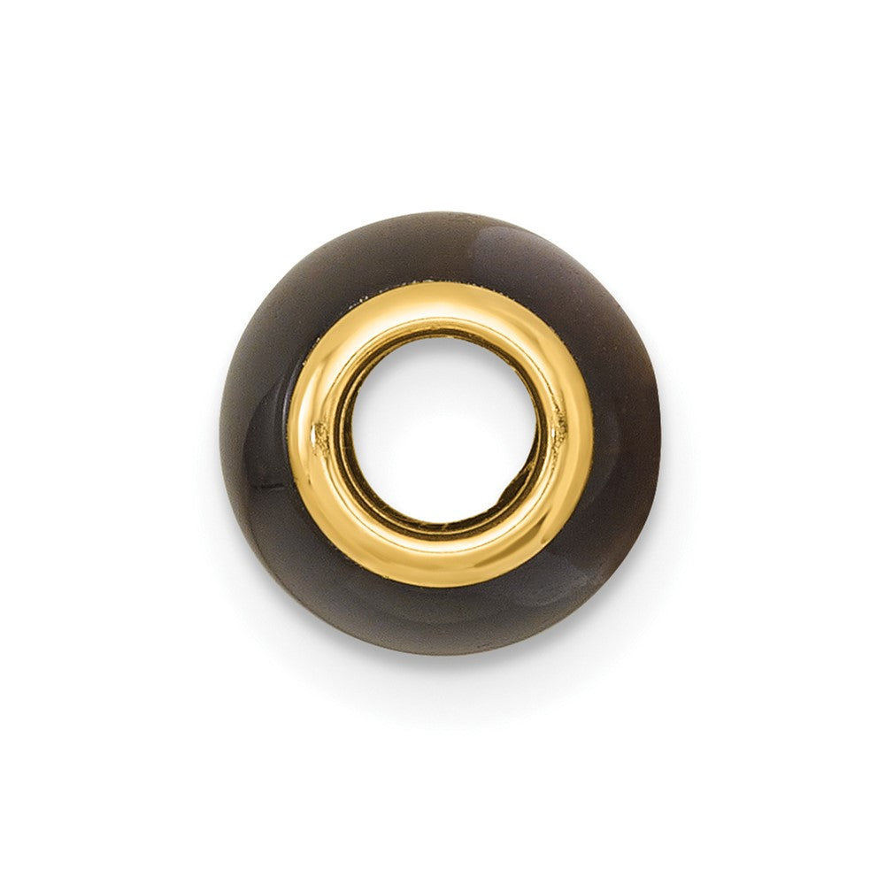 14K Polished Tiger's Eye Oval Bead Slide Pendant