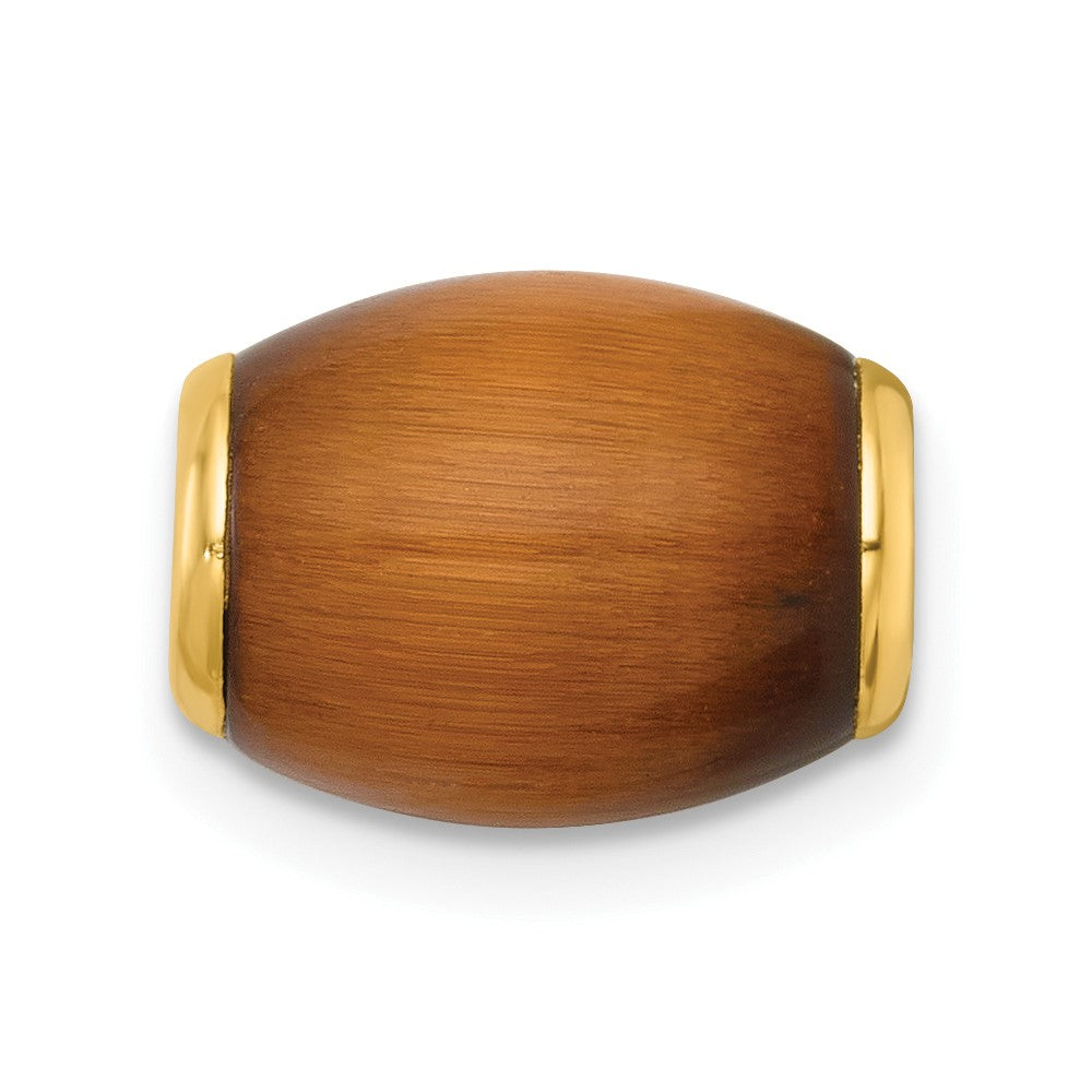 14K Polished Tiger's Eye Oval Bead Slide Pendant