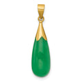 14K Polished Jade Teardrop Pendant