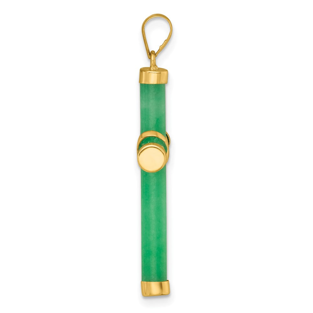 14K Polished Jade X Cross Pendant
