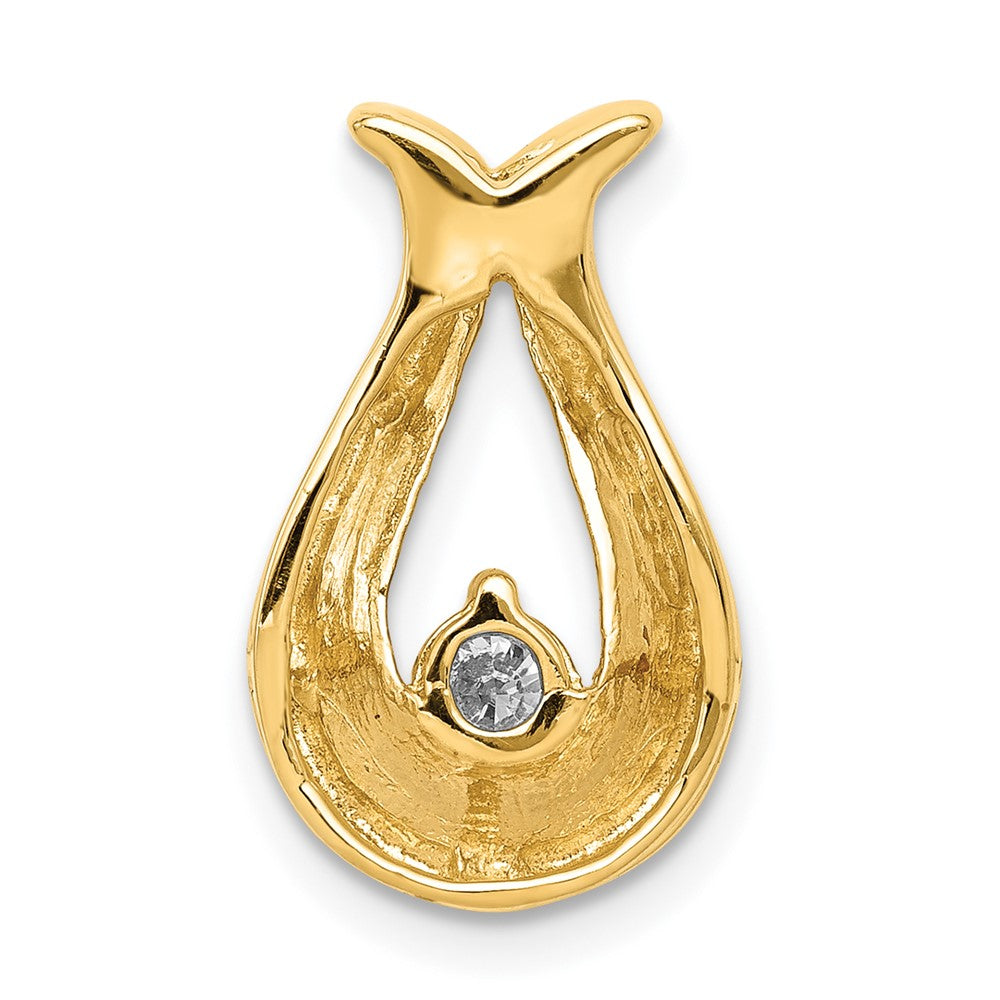 14k 3.4mm A Diamond Teardrop Shape Chain Slide