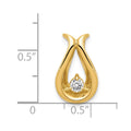 14k 3.4mm A Diamond Teardrop Shape Chain Slide