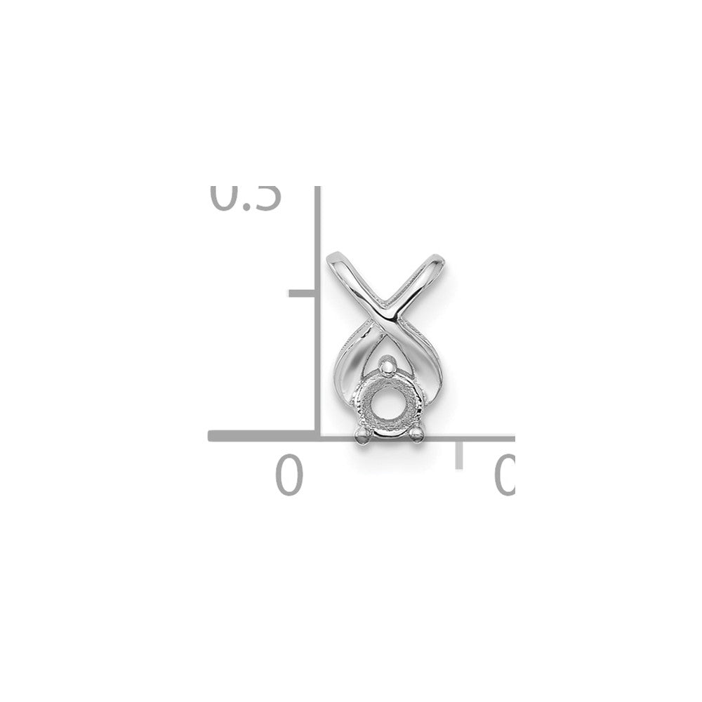14k White Gold Holds 2.9mm Stone, Chain Slide Mounting