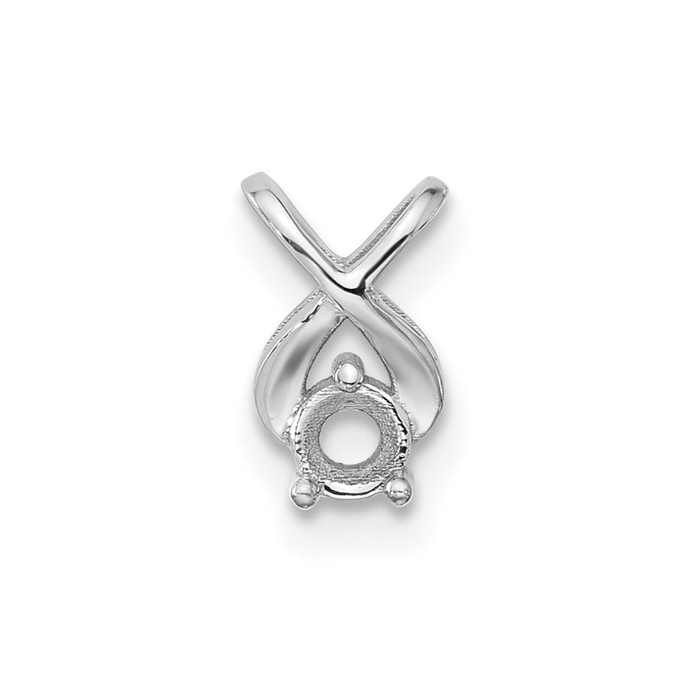 14k White Gold Holds 2.9mm Stone, Chain Slide Mounting