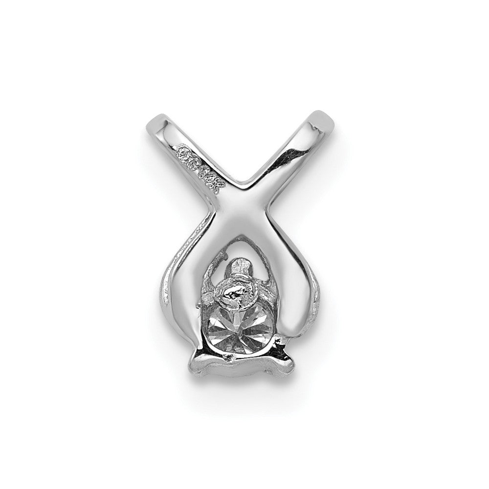14k White Gold 2.9mm AAA Diamond Chain Slide