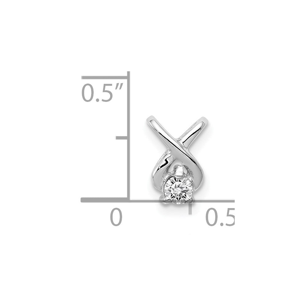 14k White Gold 2.9mm A Diamond Chain Slide