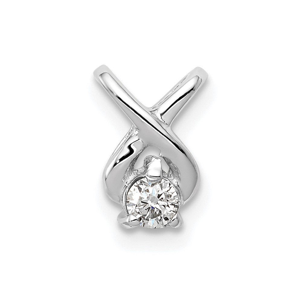 14k White Gold 2.9mm AAA Diamond Chain Slide