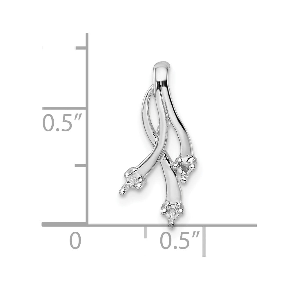 14k White Gold Holds 3-1.6mm Stone Twisted Chain Slide Mounting