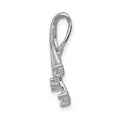 14k White Gold A Diamond 3-1.6mm Stone Twisted Chain Slide