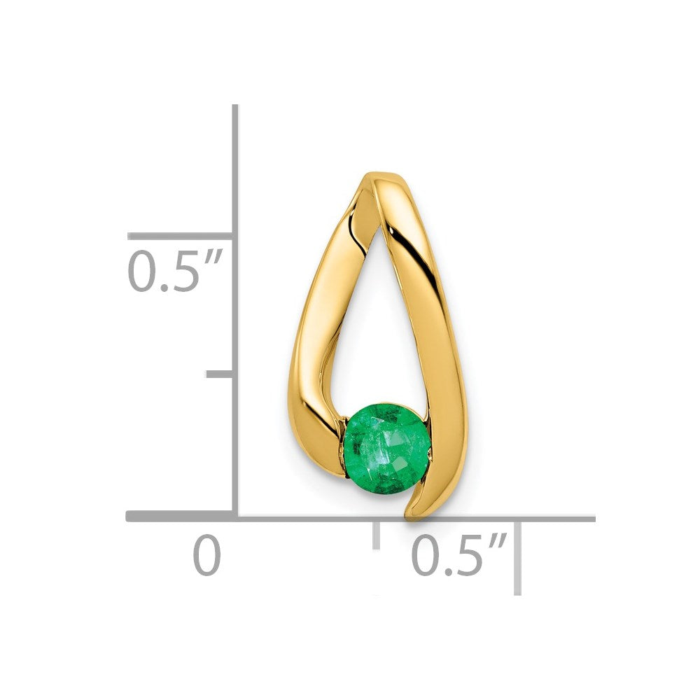 14k 4mm Emerald pendant