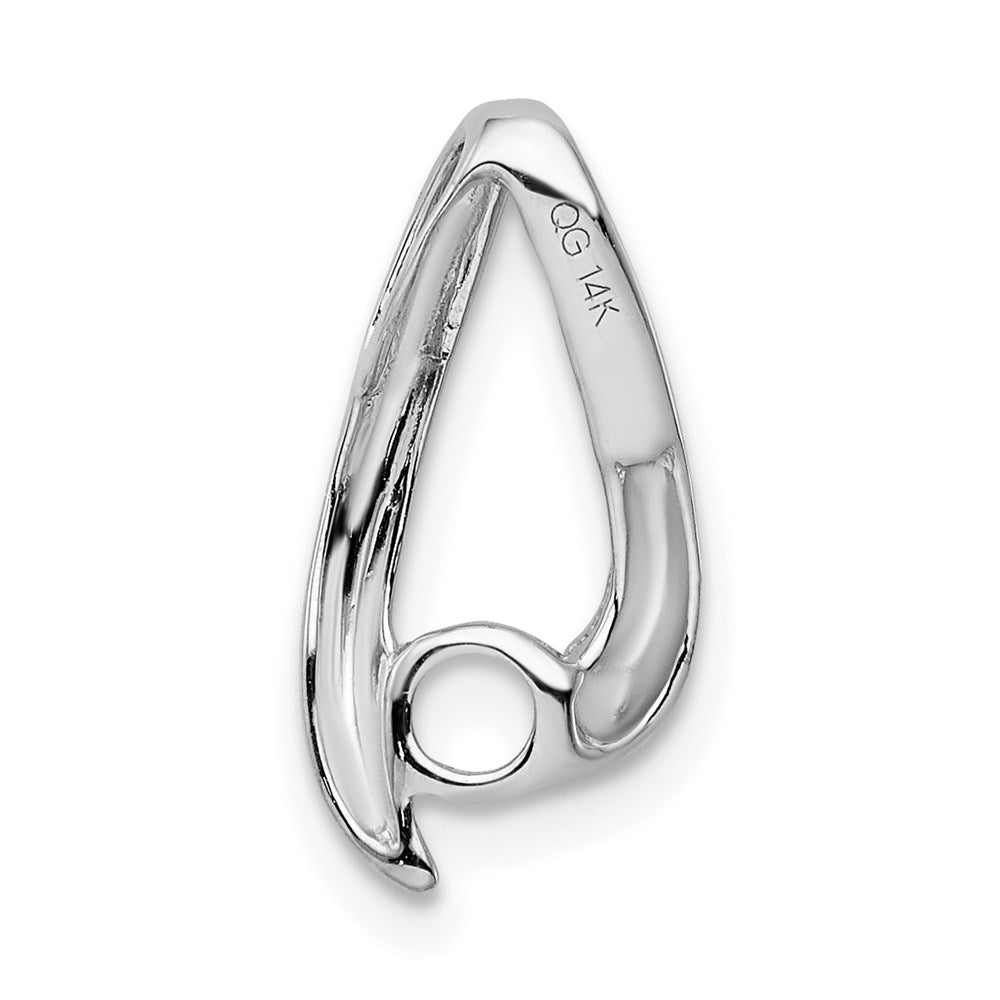 14k White Gold 4mm Round Stone Pendant Mounting