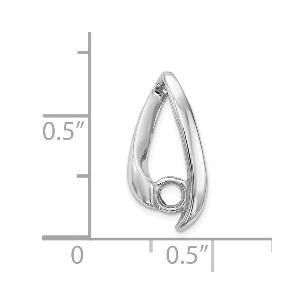14k White Gold 4mm Round Stone Pendant Mounting
