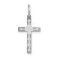 14K White Gold Laser Designed Cross Charm