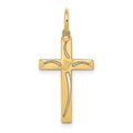 14K Laser Designed Cross Charm