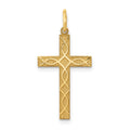 14K Laser Designed Cross Charm
