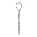 14K White Gold Our Guardian Angel Medal Hollow Pendant
