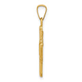 14k Polished and Satin Four Way Medal Hollow Pendant