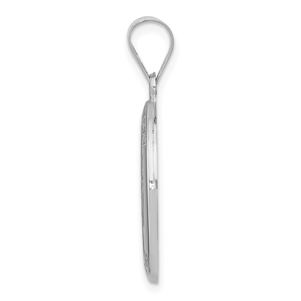14k White Gold Polished/Satin St. Anthony Medal Hollow Pendant