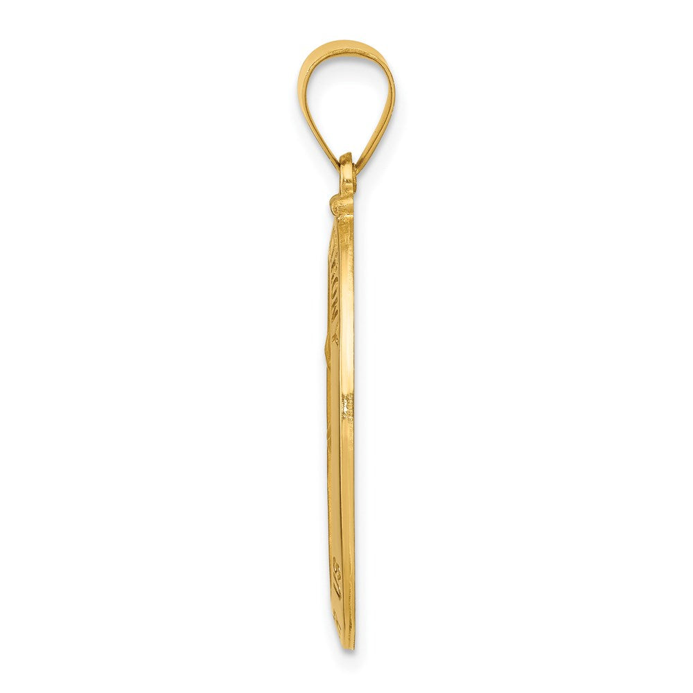 14k Polished and Satin St. Anthony Medal Hollow Pendant