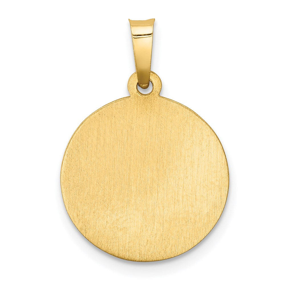 14k Polished and Satin St. Christopher Medal Hollow Pendant